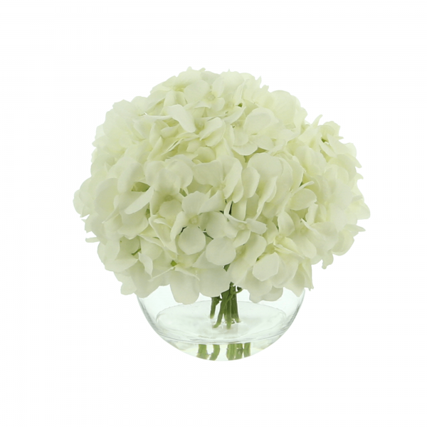 Creative Displays Seafoam Hydrangea In a Blue Ceramic Vase