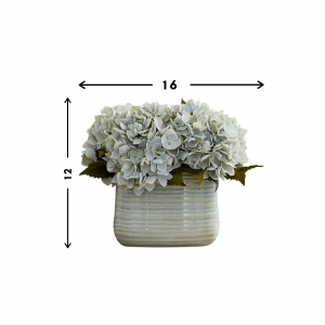 Creative Displays Seafoam Hydrangea In a Blue Ceramic Vase