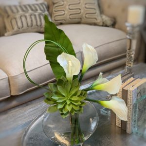 Creative Displays White Calla Lily & Succulent Floral Arrangement