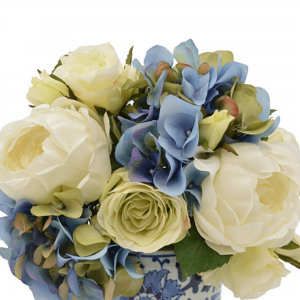 Creative Displays Blue Hydrangea & White Re Floral Arrangement