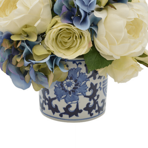 Creative Displays Blue Hydrangea & White Re Floral Arrangement