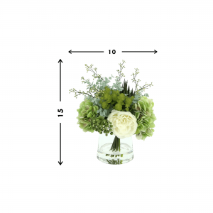 Creative Displays Pink & Green Hydrangea, Pom Poms & Grass Floral Arrangement