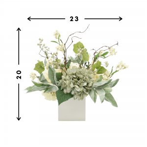 Creative Displays Seafoam & White Hydrangea with Berry Floral Arrangement