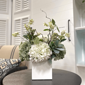 Creative Displays Seafoam & White Hydrangea with Berry Floral Arrangement