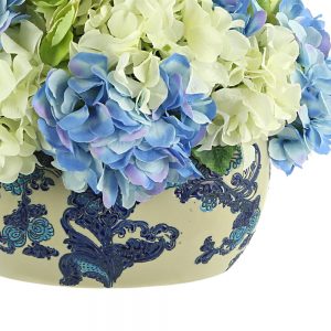 Creative Displays Assorted Hydrangea Arrangement in a Decorative Ceramic Vase