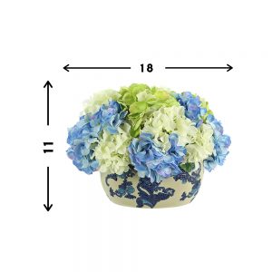 Creative Displays Assorted Hydrangea Arrangement in a Decorative Ceramic Vase