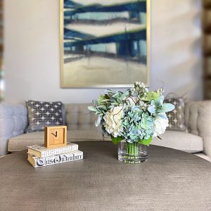 Hydrangea, Lamb's Ear and Curly Willow Arrangement