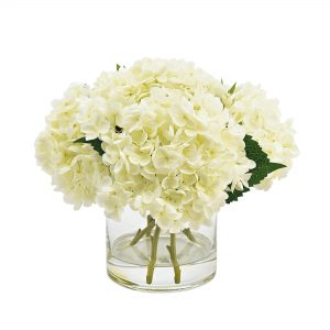Hydrangea Arrangement in Glass Vase