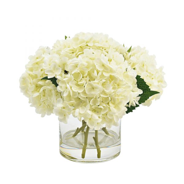 Hydrangea Arrangement in Glass Vase