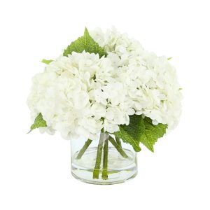 Hydrangea Arrangement in Glass Vase