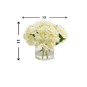 Hydrangea Arrangement in Glass Vase - Image 3