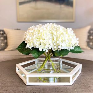 Hydrangea Arrangement in Glass Vase - Image 6