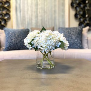Hydrangea Arrangement in Glass Vase - Image 8