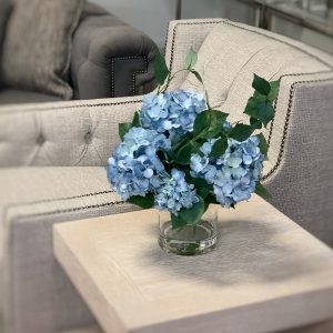 Hydrangea Floral Arrangement in Glass Vase