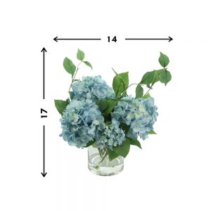 Creative Displays Hydrangea Arrangement in a Clear Glass Vase