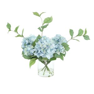 Hydrangea Floral Arrangement in Glass Vase