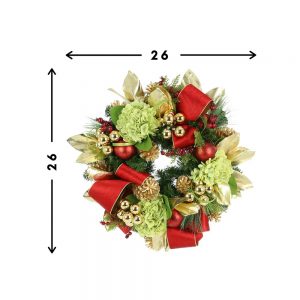 Creative Displays 28" Holiday Wreath with Hydrangea, Pinecones, Ornaments and Bows