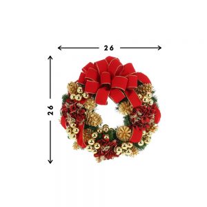 Creative Displays 26" Holiday Wreath with Hydrangea, Pinecones, Ornaments and Ribbon