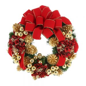 Creative Displays 26" Holiday Wreath with Hydrangea, Pinecones, Ornaments and Ribbon