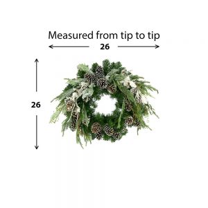 Creative Displays 26" Holiday Wreath with Snowy Branches and Pinecones