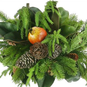Creative Displays Holiday Pine Topiary with Pomegranates and Pinecones