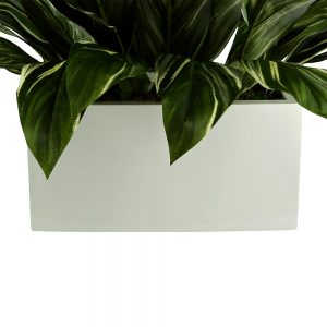 Creative Displays Leaves Arrangement in White Fiberstone Planter