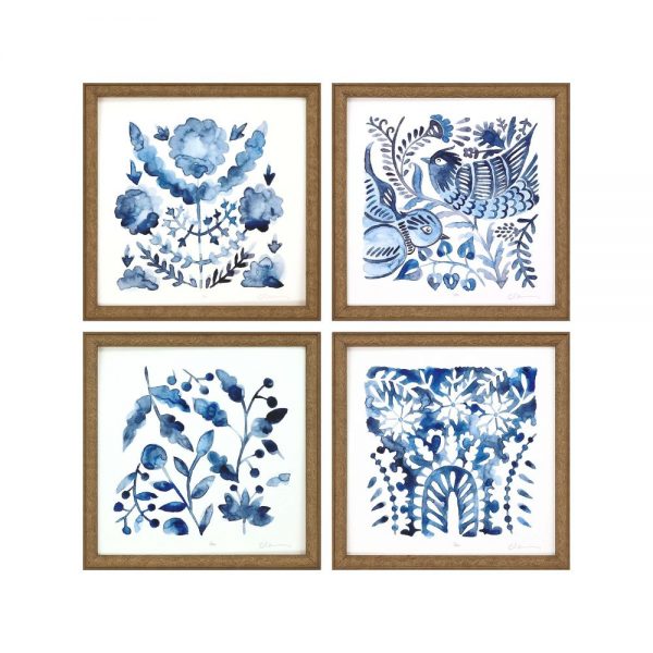 Indigo Ornament I Set of 4