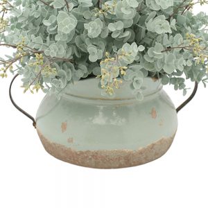 Creative Displays Floral Eucalyptus Arrangement in Teal Ceramic Pot