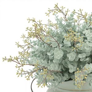 Creative Displays Floral Eucalyptus Arrangement in Teal Ceramic Pot