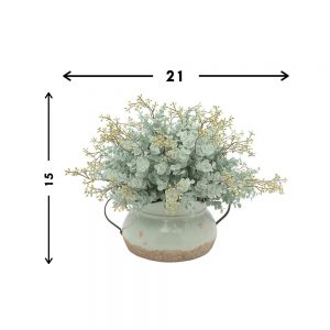 Creative Displays Floral Eucalyptus Arrangement in Teal Ceramic Pot