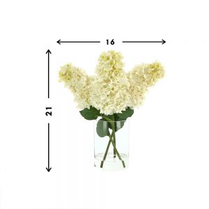 Creative Displays Floral Arrangement with Cone Shaped Hydrangea in Glass Vase
