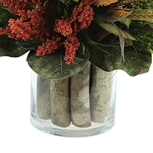 Heather, Wheat and Birch in a Glass Vase