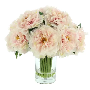 Peony Bunch in a Glass Vase with Bubble