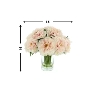 Peony Bunch in a Glass Vase with Bubble