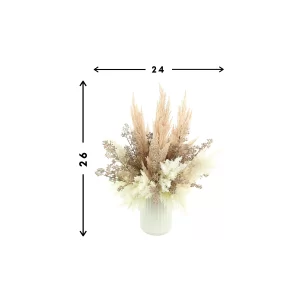 Pampas and Eucalyptus Arranged in a Ceramic Vase