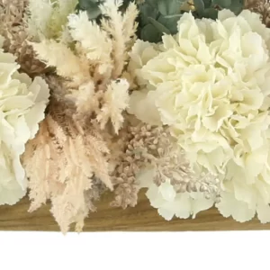 Hydrangeas, Pampas and Eucalyptus Arrangement in a Wood Planter