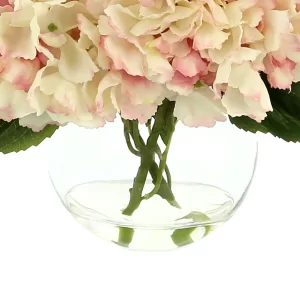 Hydrangea Floral Arrangement in a Clear Glass Vase