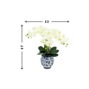 Orchid Floral Arrangement in a Decorative Ceramic Vase