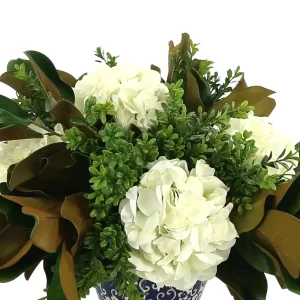 Hydrangea, Boxwood and Magnolia Leaves Arrangement