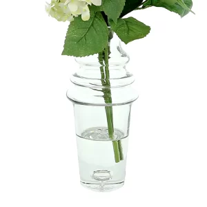 Hydrangea Floral Arrangement in a Tall Clear Glass Vase
