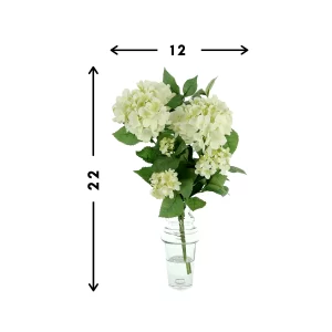 Hydrangea Floral Arrangement in a Tall Clear Glass Vase