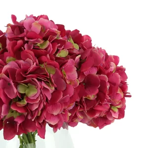 Hydrangea Floral Arrangement in a Round Glass Vase