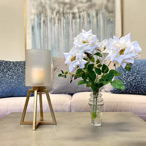 Rose Floral Arrangement in a Tall Glass Vase - Image 2