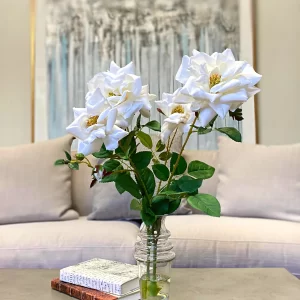 Rose Floral Arrangement in a Tall Glass Vase - Image 6