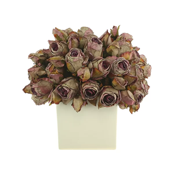 Dried Rose Bundle in Ceramic Pot