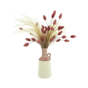 Pampas and Hare's Tail Arrangement in a Ceramic Vase