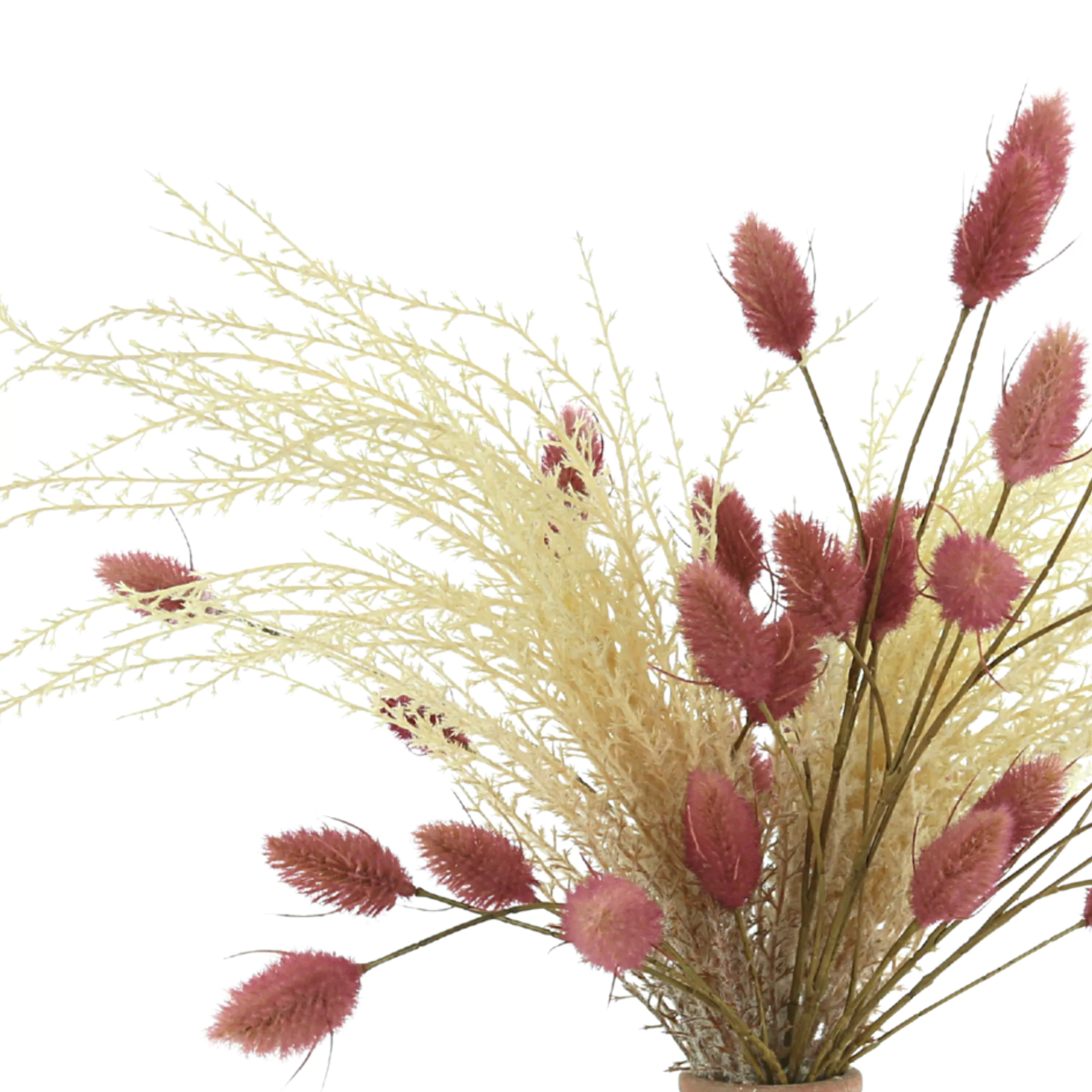 Pampas and Hare's Tail Arrangement in a Ceramic Vase