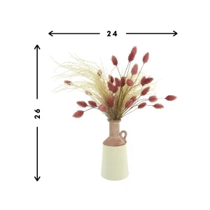 Pampas and Hare's Tail Arrangement in a Ceramic Vase