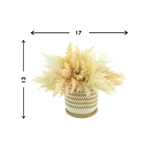 Pampas Arrangement in a Decorative Ceramic Pot