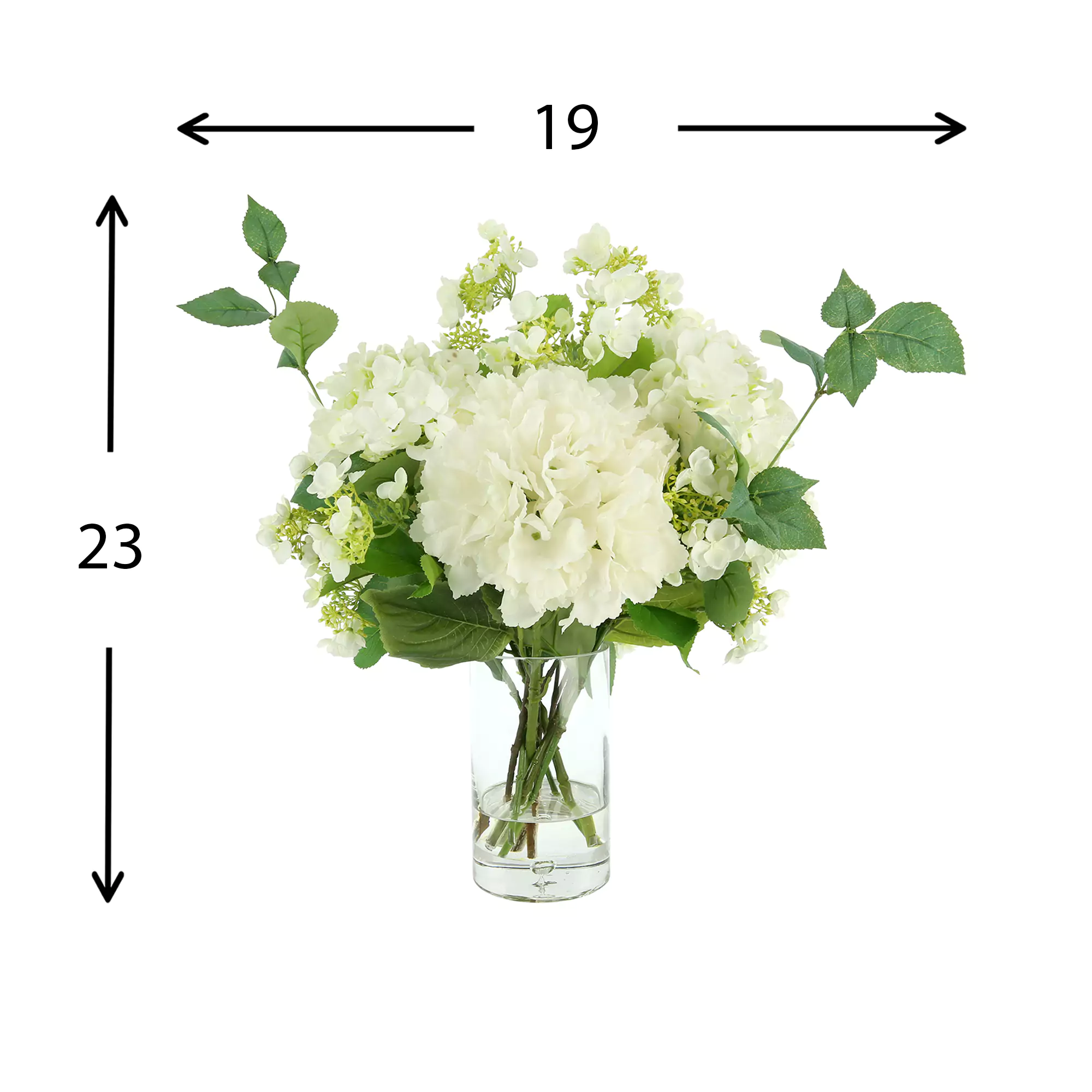 Blooming Hydrangeas in a Glass Vase